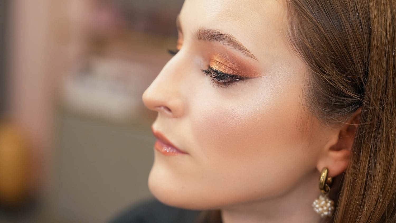 Classic European make-up using nude colors