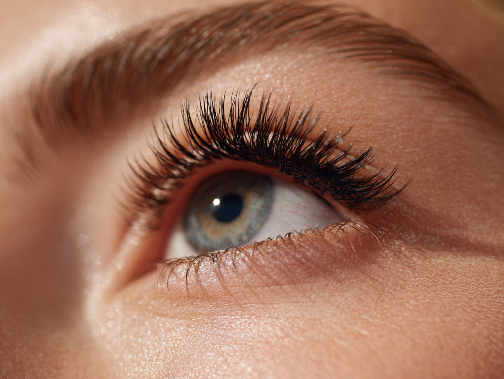 Correct placement technique for at-home eyelash extensions