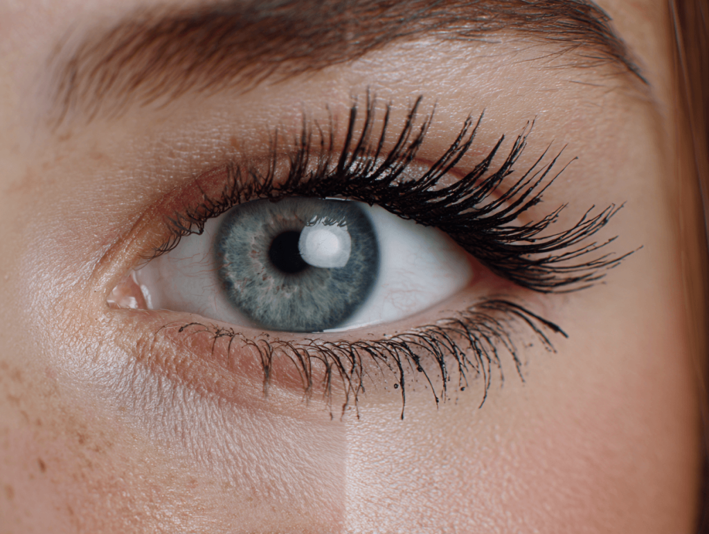 Skip mascara on lash extensions to avoid clumping, extra weight, and natural lash damage