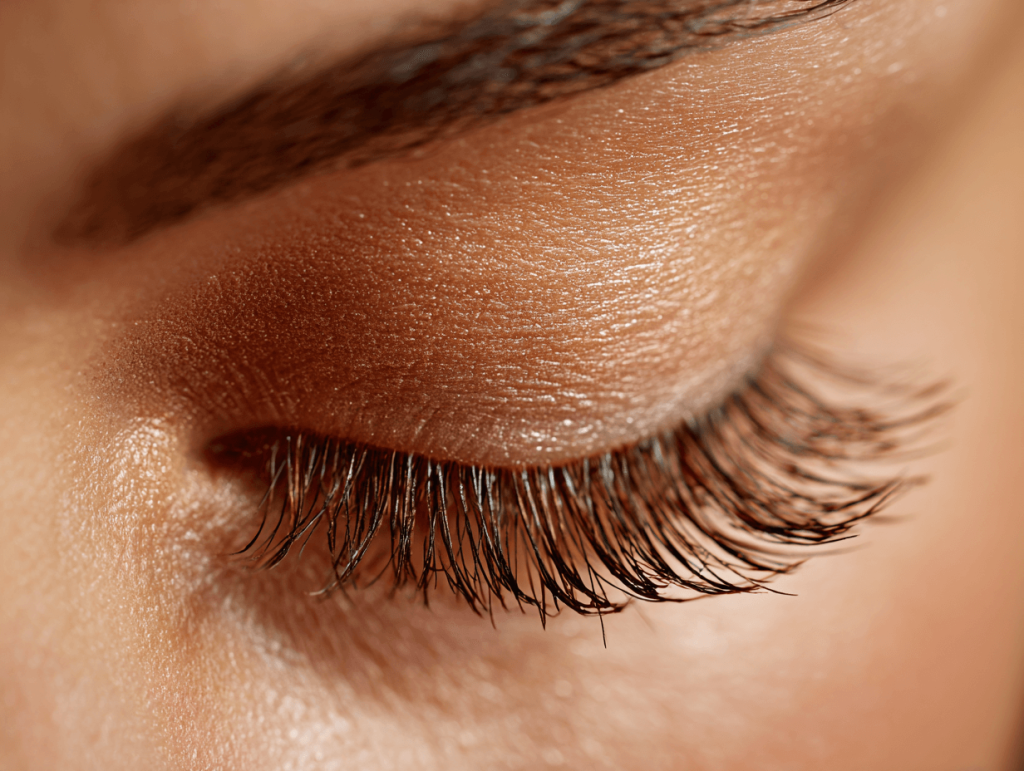 C curl lash extensions giving natural lift to small eyes