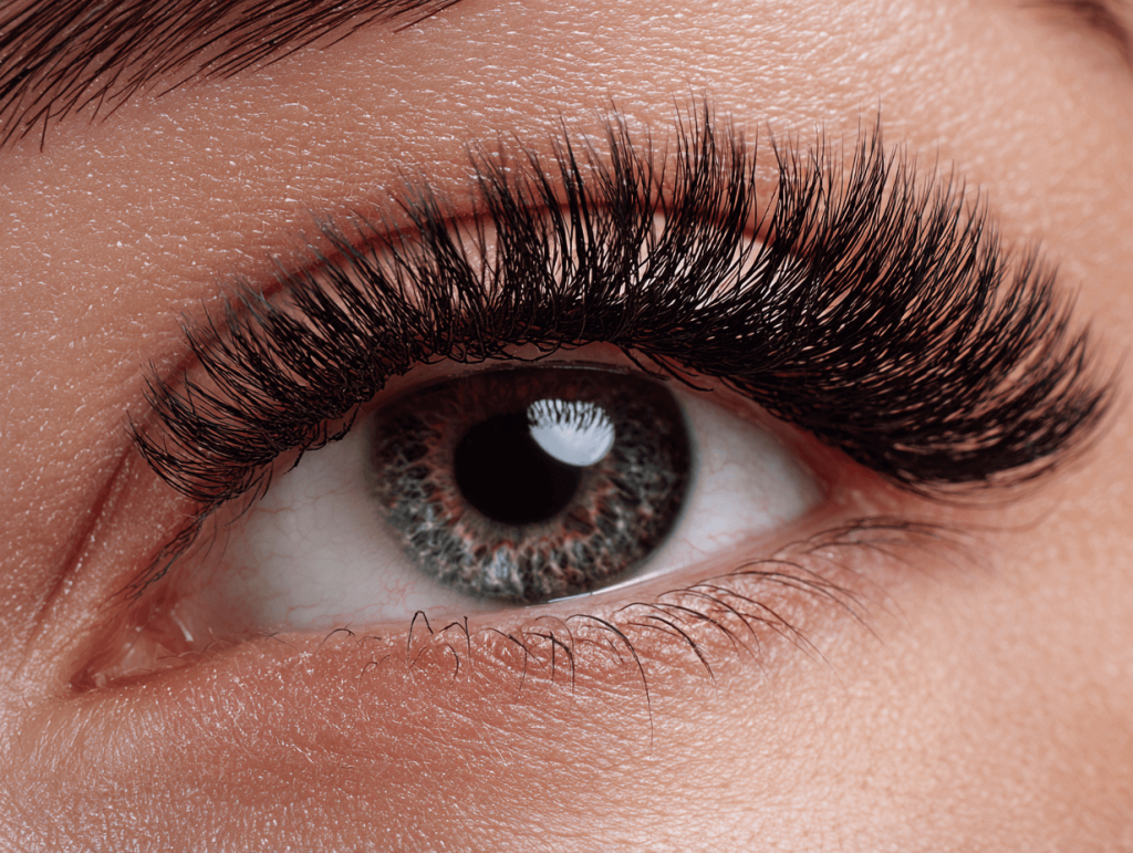Mixed curl lash extensions for small eyes with balanced lift and volume