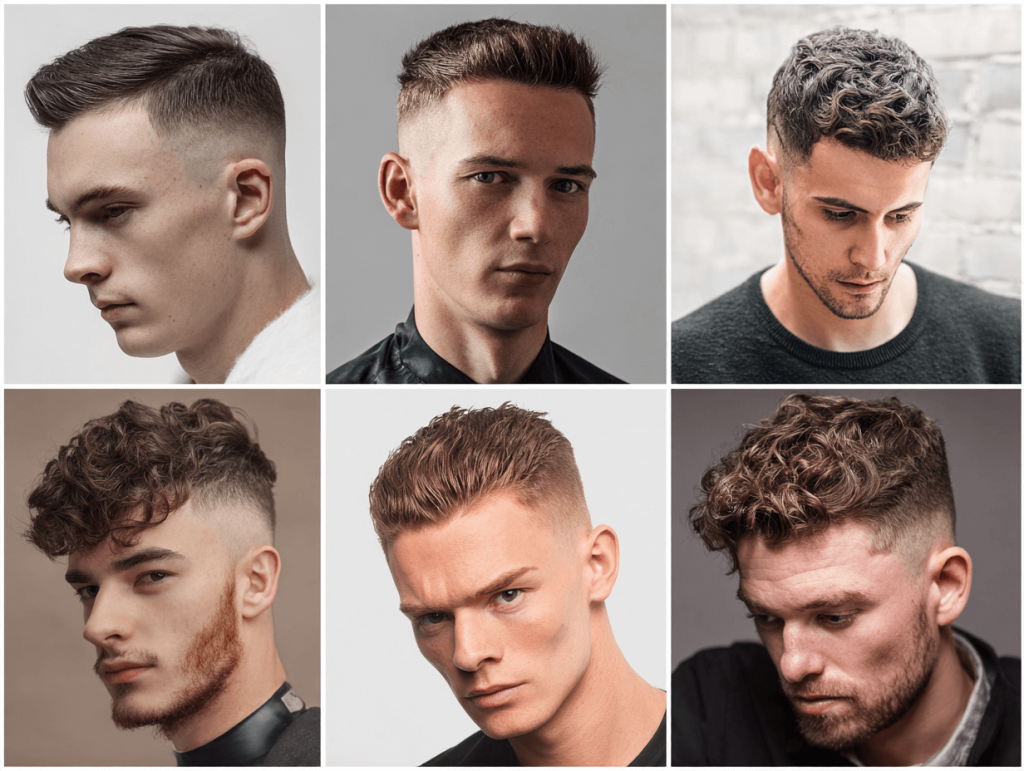 Popular men’s haircuts 2025; classic, fade, Korean, curly styles