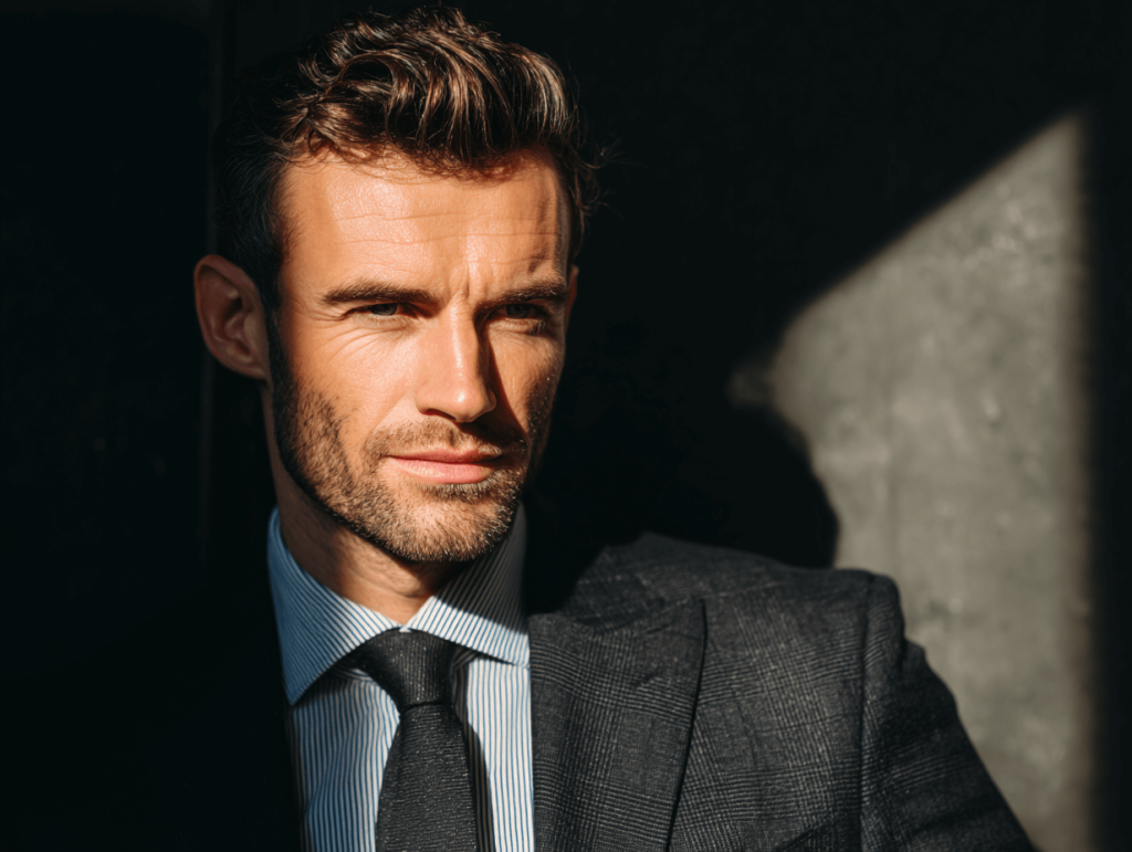 Classic side part men’s haircut, professional style for 2025