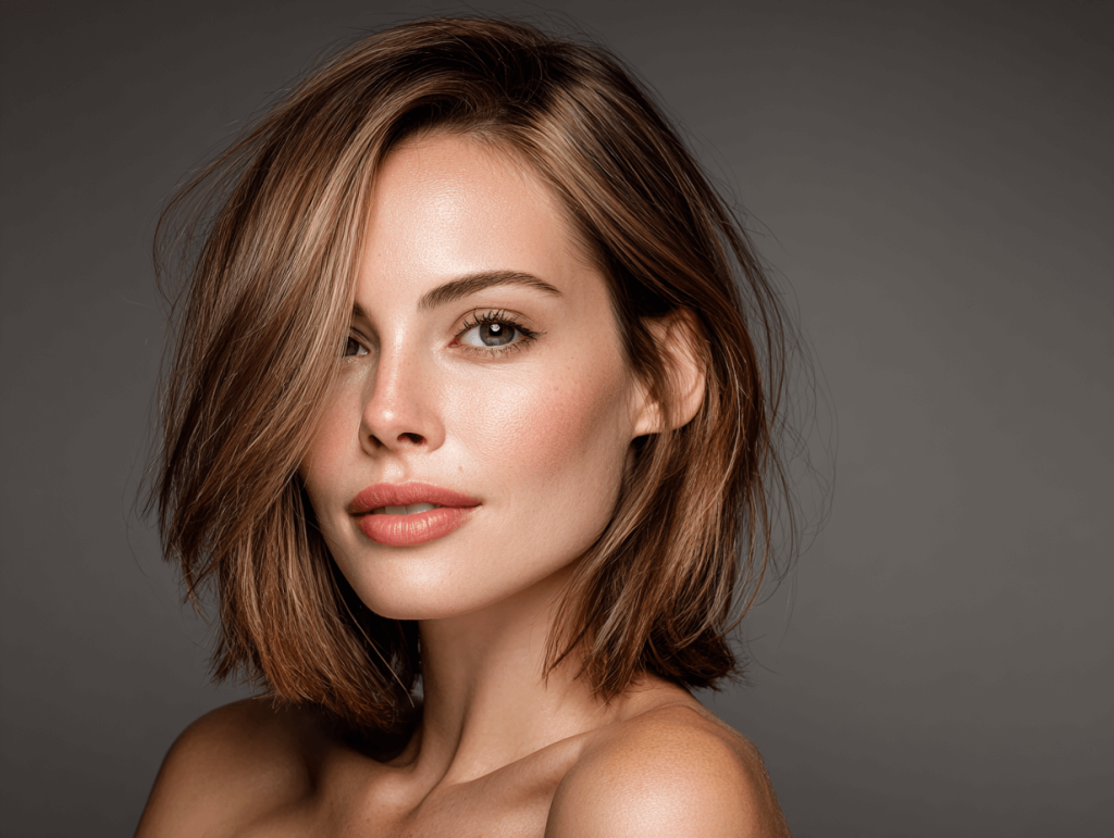 Polished DIY haircut showing smooth and styled hair