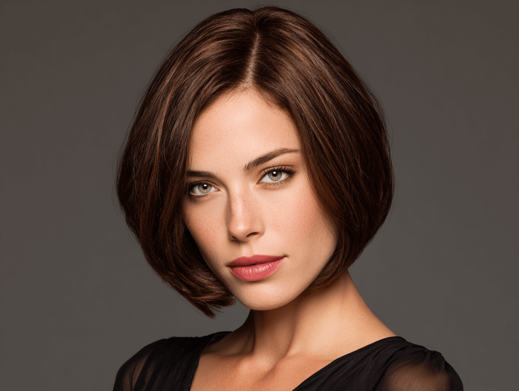 Classic straight bob haircut for women; textured or wavy bob variation for versatile styling