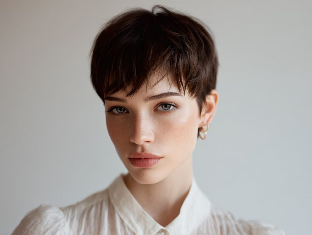 Yumuşak hatlı veya klasik Pixie kısa saç modeli, modern ve cesur görünüm