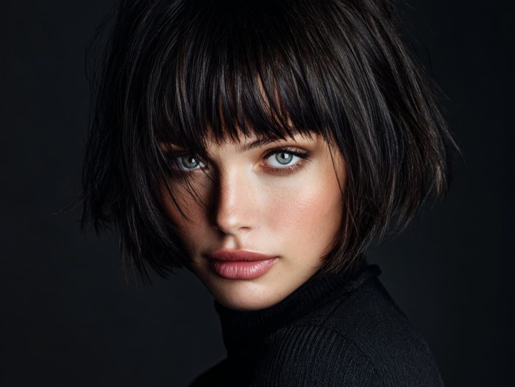 Perçemli ve dikkat çekici Mixie Cut kısa saç modeli, modern ve cesur stil