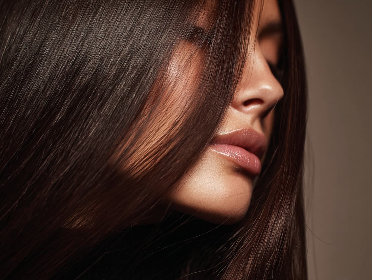Keratin-treated shiny smooth hair for long-lasting results