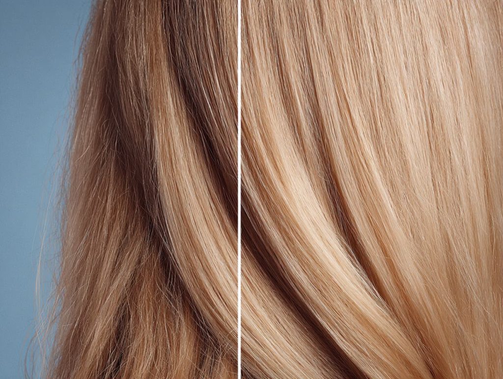 Protein overload vs. under-protein hair comparison