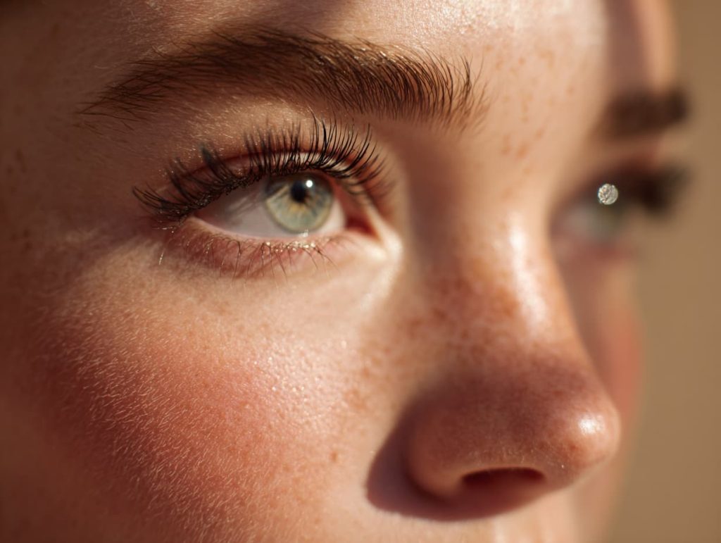 Eyelash extension aftercare guide with fresh, fluffy lash extensions