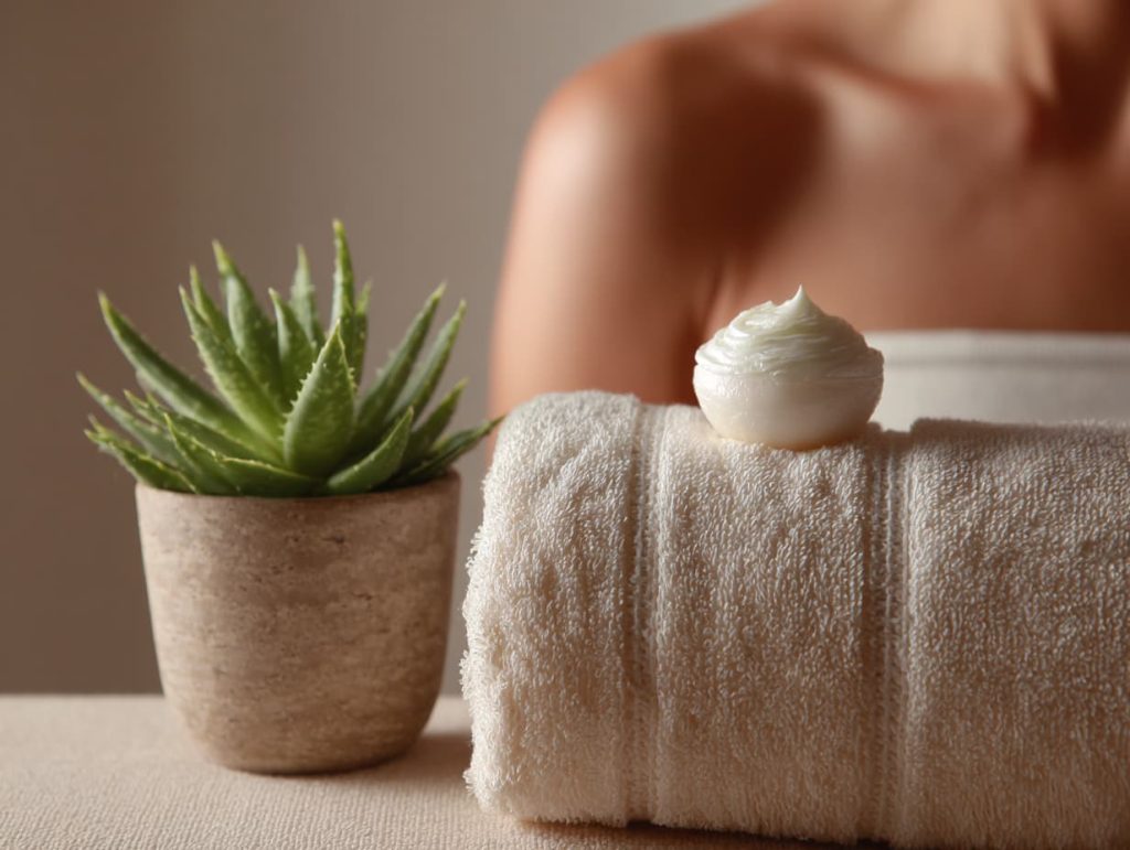 Sunbed aftercare for irritation and redness