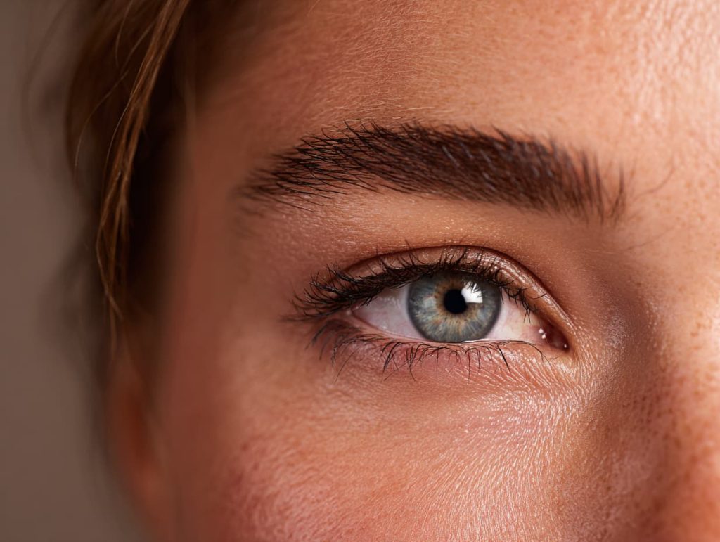 Healed natural brows after microblading aftercare showing even pigment and soft strokes