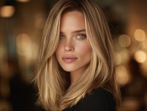 Saç botoksu sonrası parlak ve düz saçlar, profesyonel bakım ile yumuşaklık ve ışıltının korunması