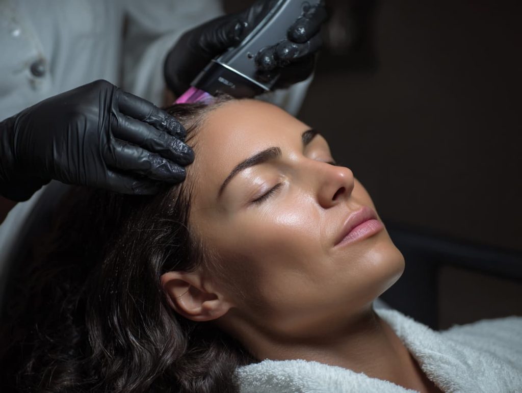 professional scalp analysis for hair loss treatment in clinic