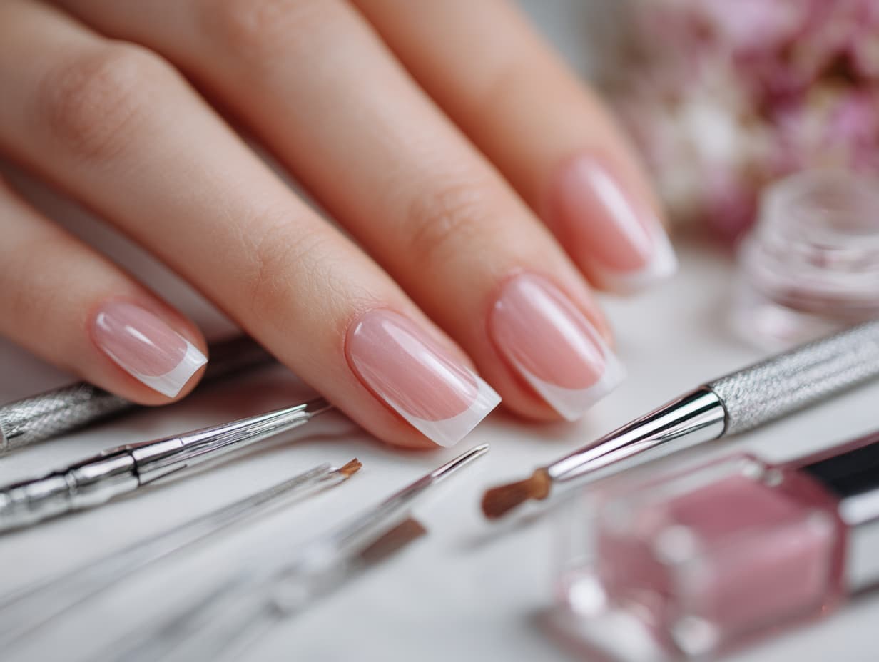 مراقبت‌های بعد از کاشت ناخن با مانیکور حرفه‌ای و ناخن‌های براق