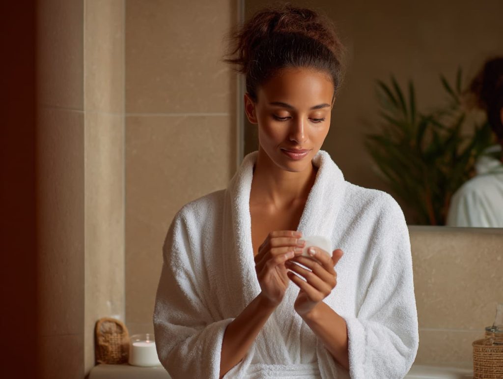 Cooling compress applied to skin after laser hair removal for soothing aftercare